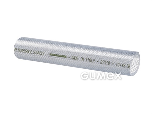 Potravinová hadica na tekuté požívatiny ARIANNA BIO, 6/12mm, 20bar, PVC, (EU 10/2011, tř. A, B, C, D1), -10°C/+60°C, transparentná